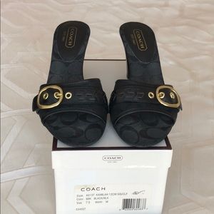 Coach black sandals